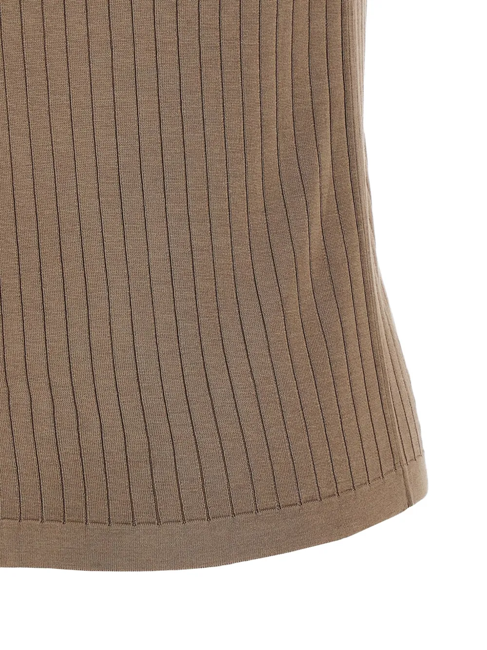 The Row Geribbeld T-shirt met korte mouwen Beige