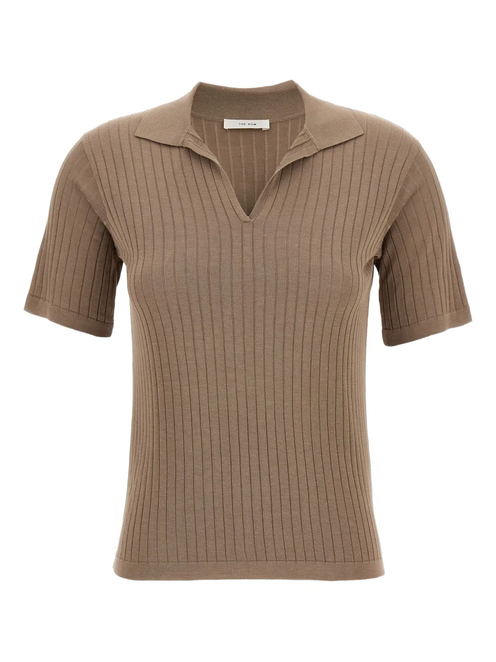 The Row Geribbeld T-shirt met korte mouwen Beige
