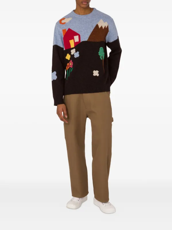 ニット/セーター  MOSCHINO Moschino インターシャニット セーター | ブラック | FARFETCH JP
