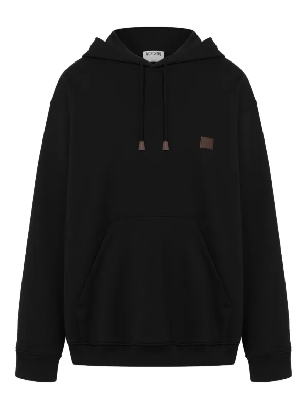 パーカー・フーディ Moschino Black Cotton Hoodie Logo Print Moschino logo-print Cotton Hoodie | Black | FARFETCH