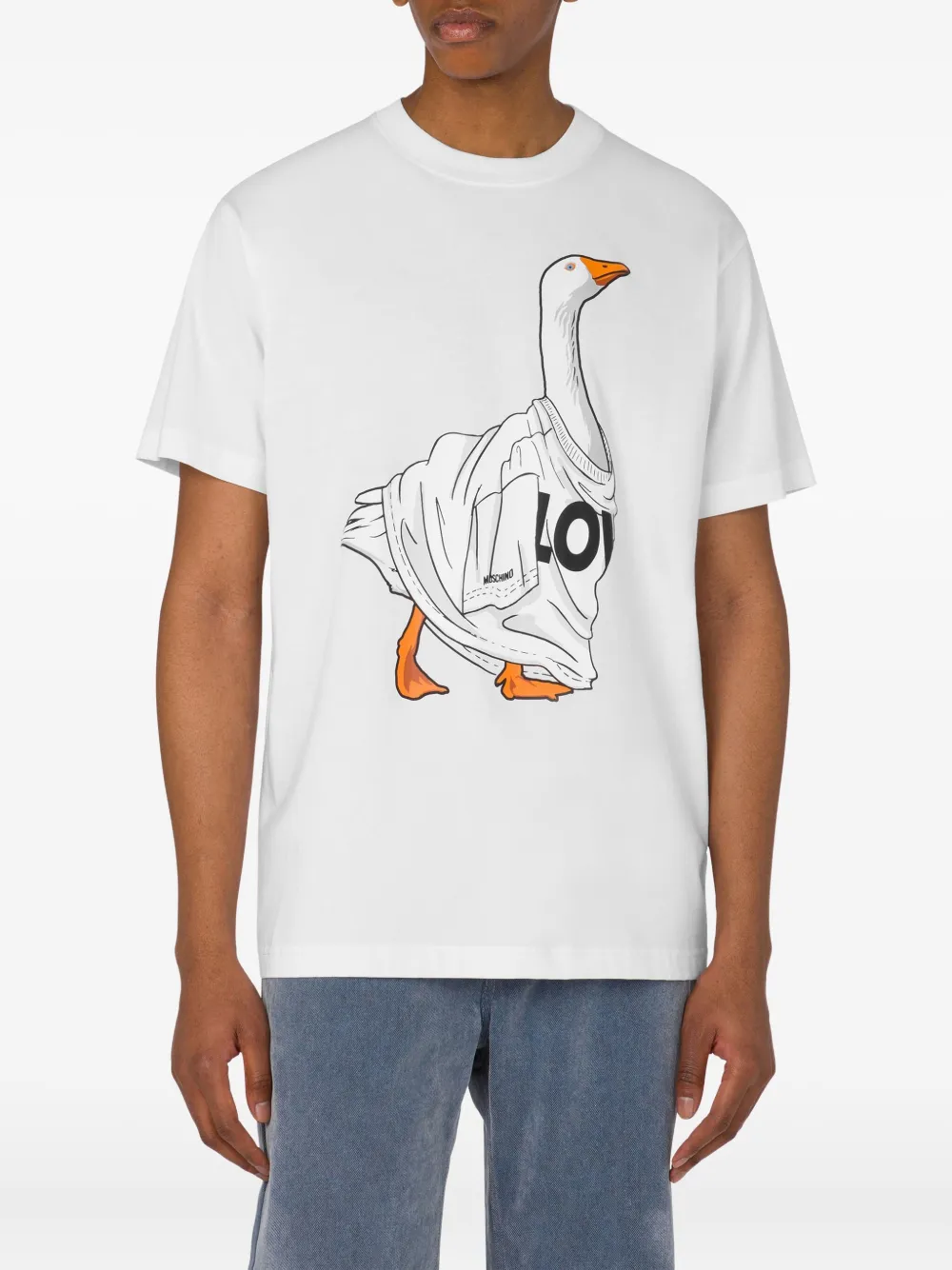Moschino T-shirt met ganzenprint Wit