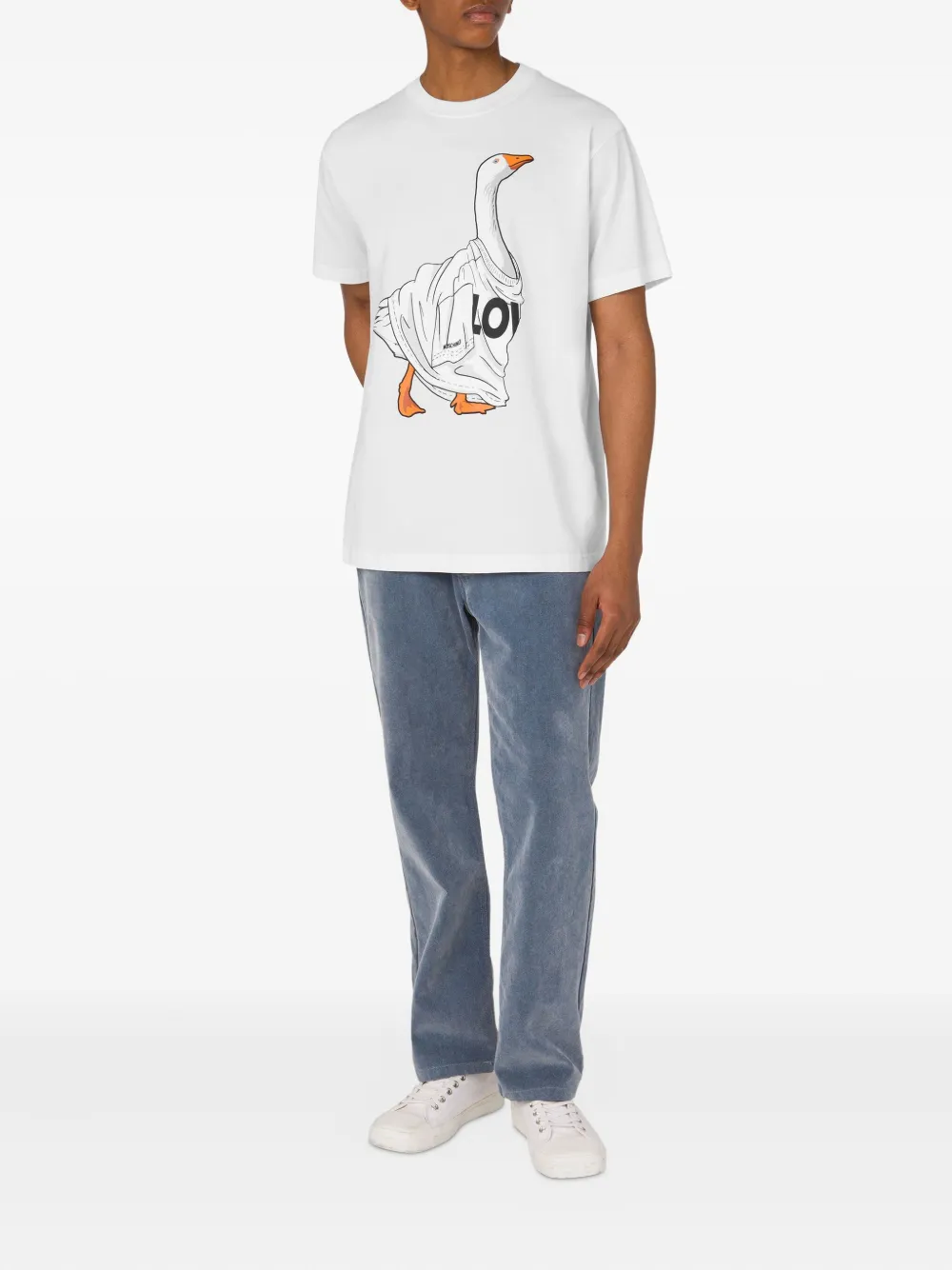 Moschino T-shirt met ganzenprint Wit