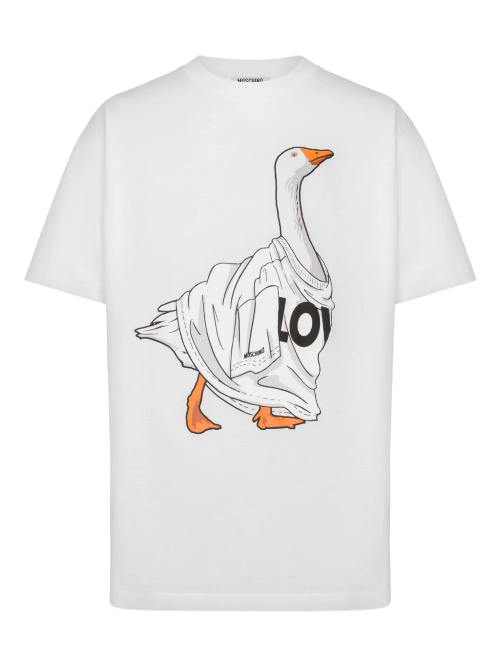 Moschino goose-print T-shirt Wit