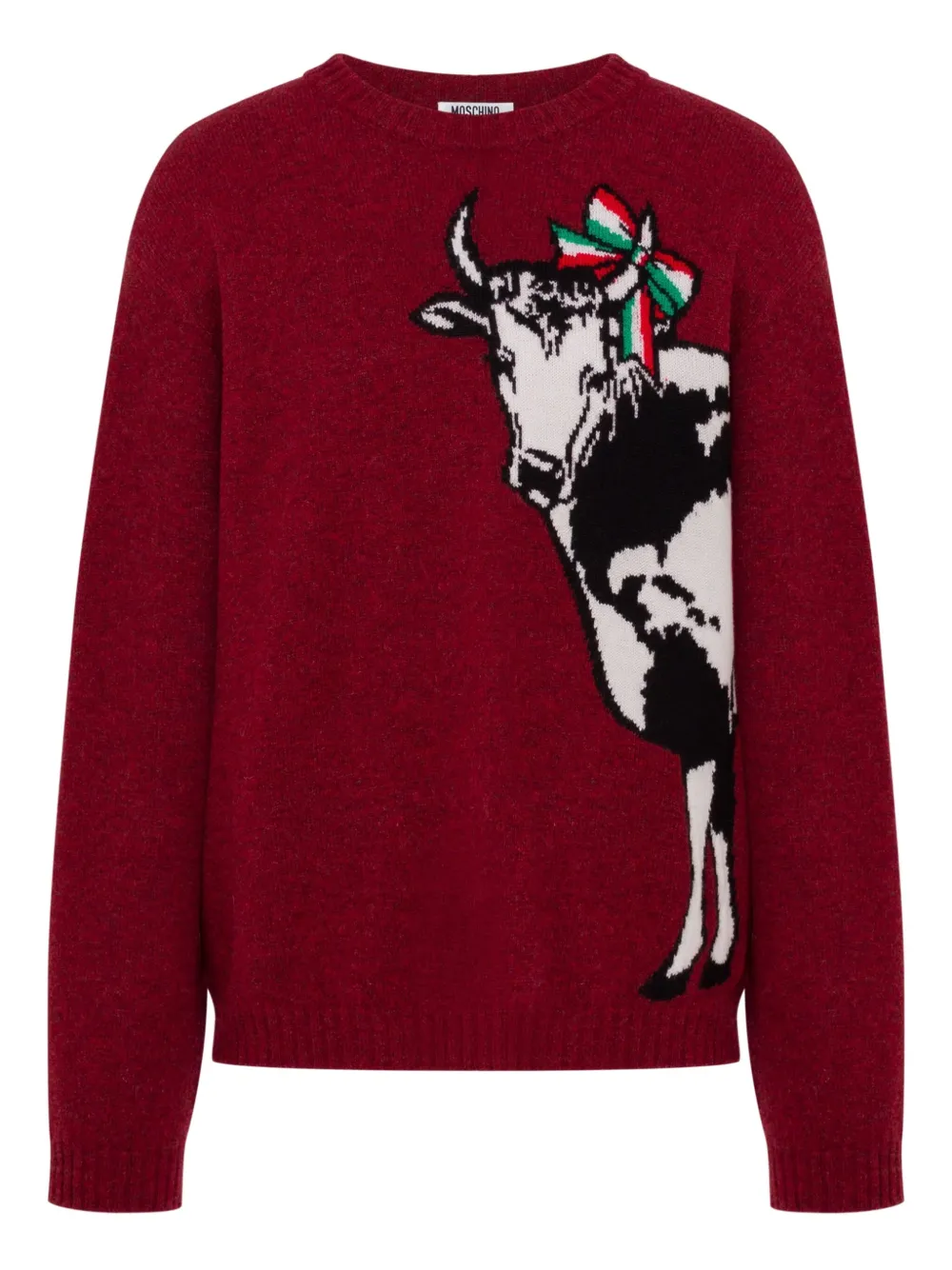 Moschino Trui met koeienpatroon Rood