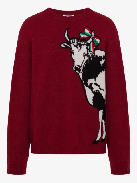 Moschino cow-motif jumper