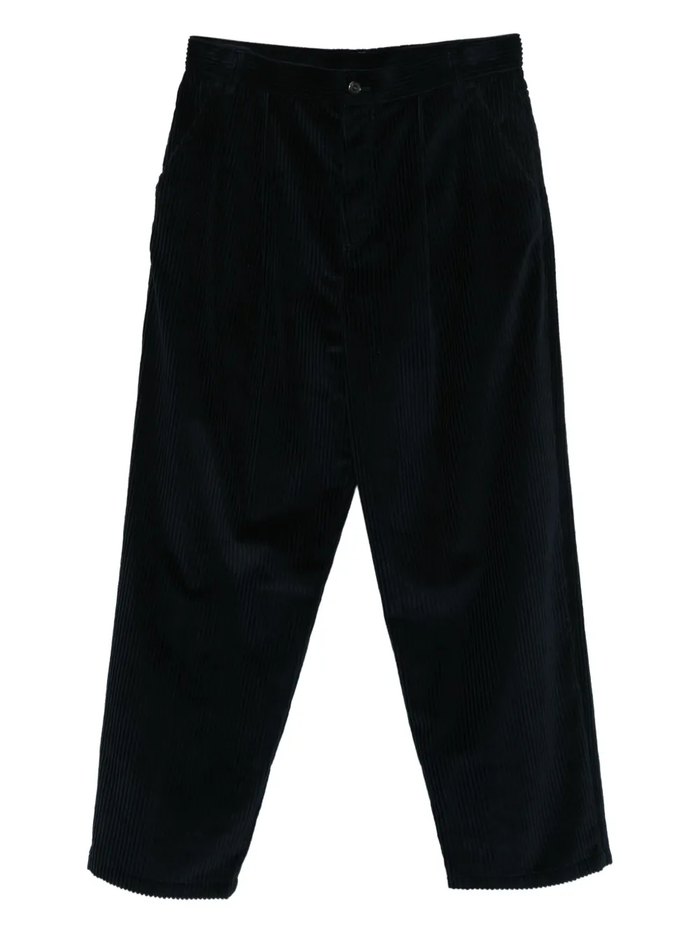 Moschino pleat-detail corduroy trousers Blauw