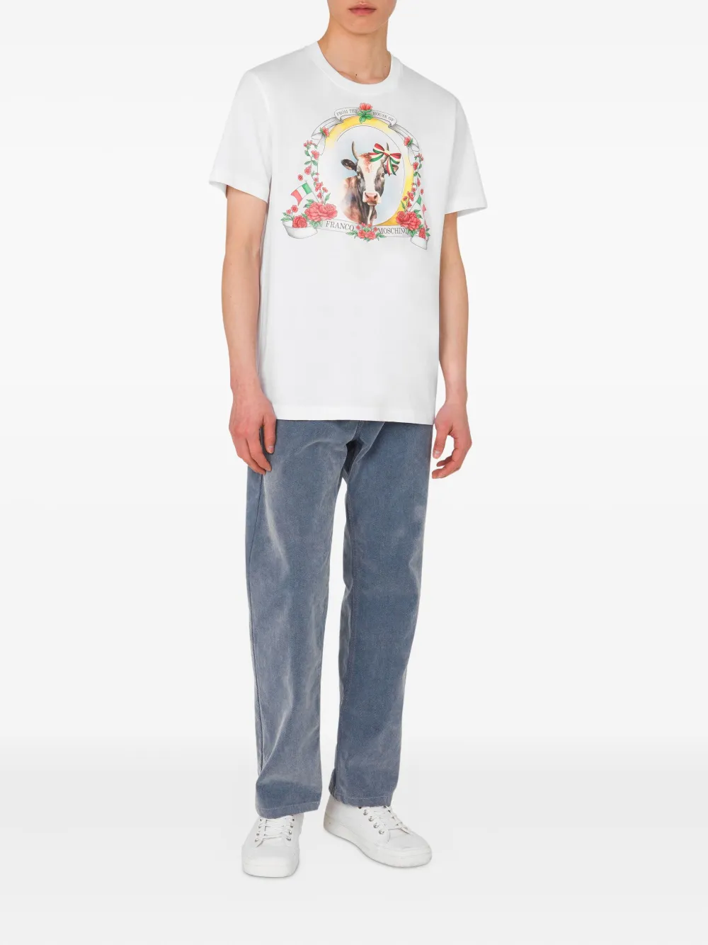 Moschino T-shirt met grafische print Wit