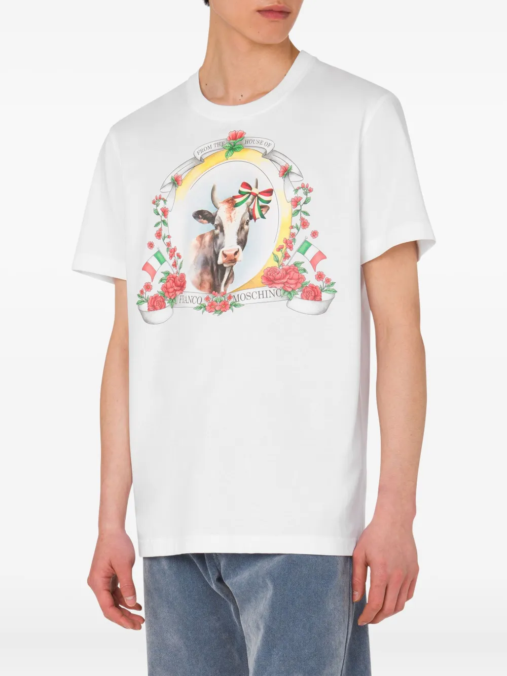 Moschino T-shirt met grafische print Wit