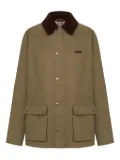 Moschino corduroy-collar coat - Green