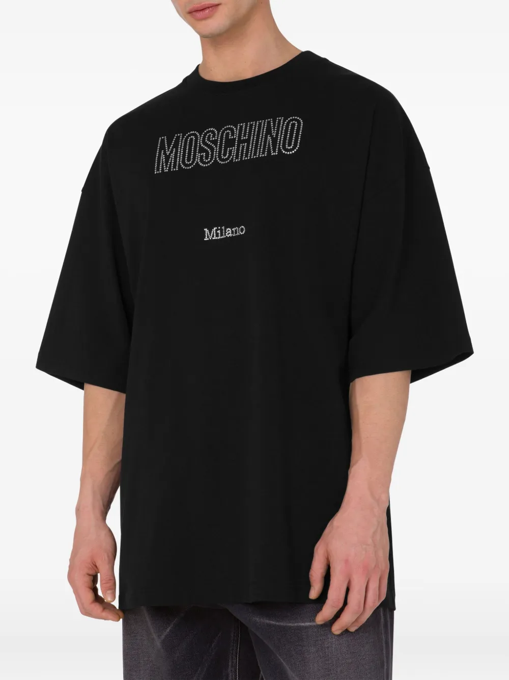 Moschino T-shirt met logoprint Zwart