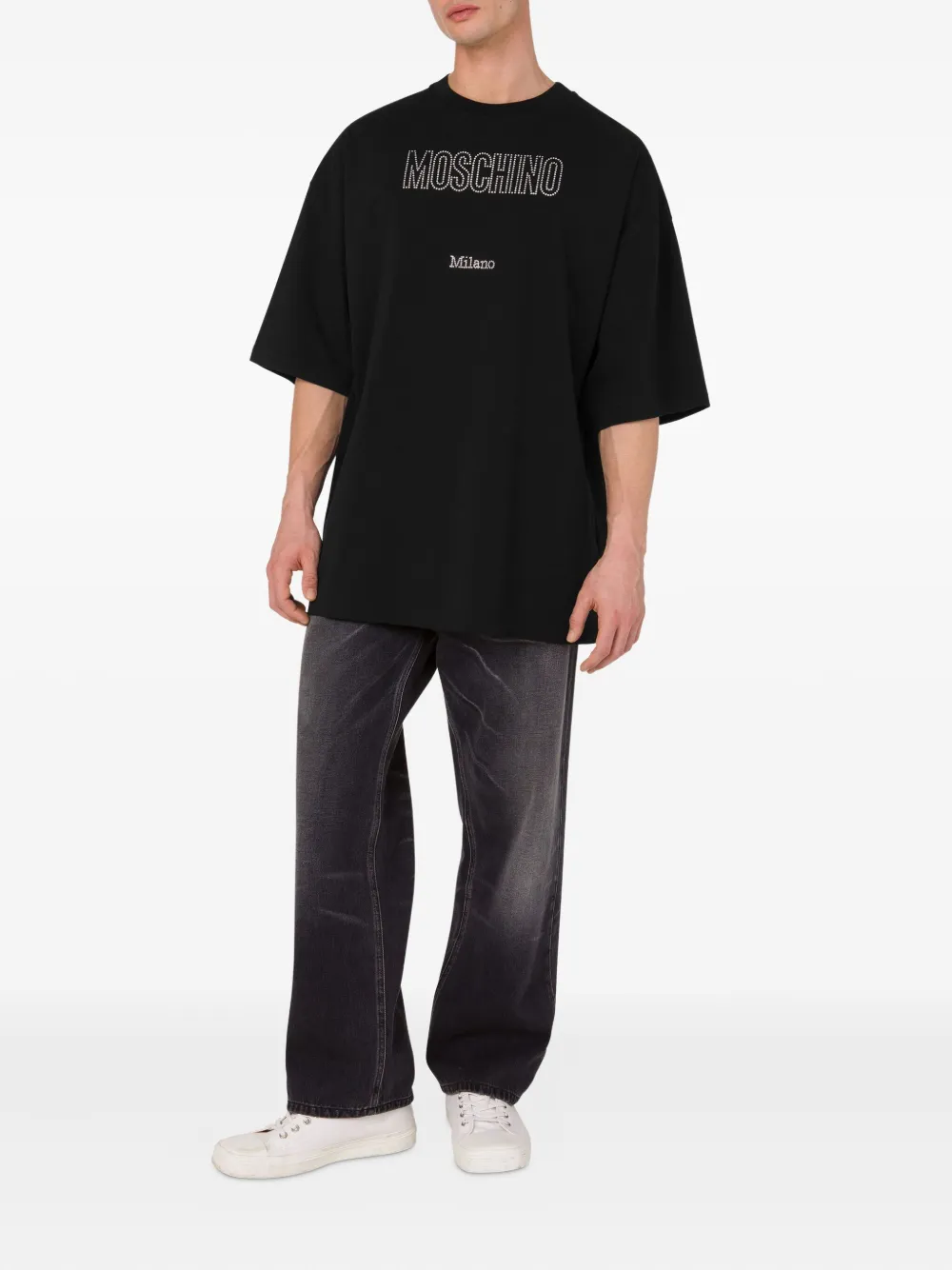 Moschino T-shirt met logoprint Zwart