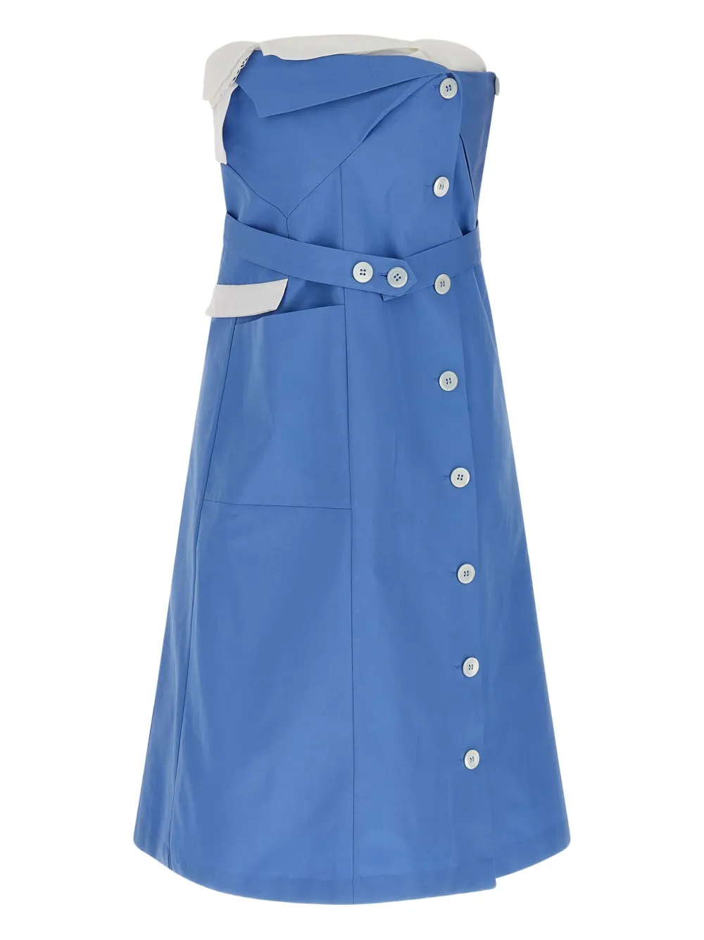 Miu Miu vestido midi palabra de honor | azul | Image 1