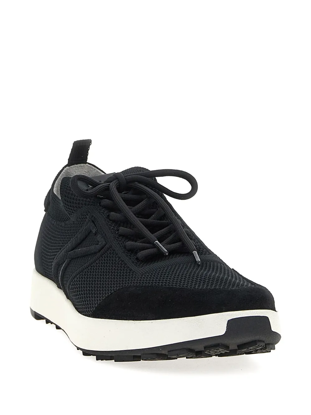 Kiton mesh-panelled lace-up sneakers Black
