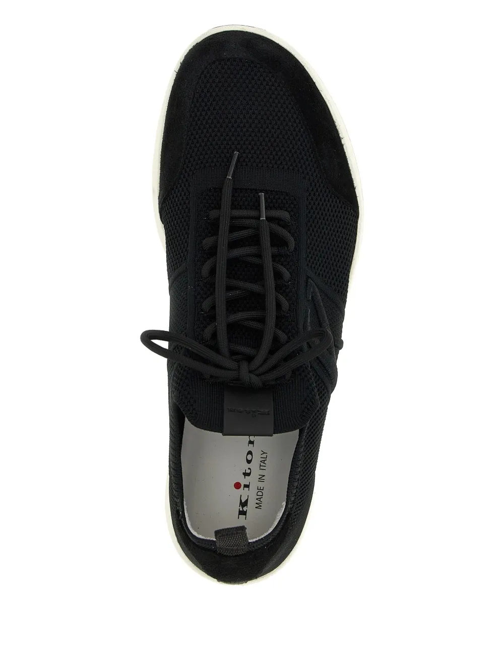 Kiton mesh-panelled lace-up sneakers Black