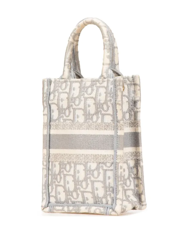 CHRISTIAN DIOR グレー トートバッグ クリスチャンディオール ブックトート ミディアム グレー