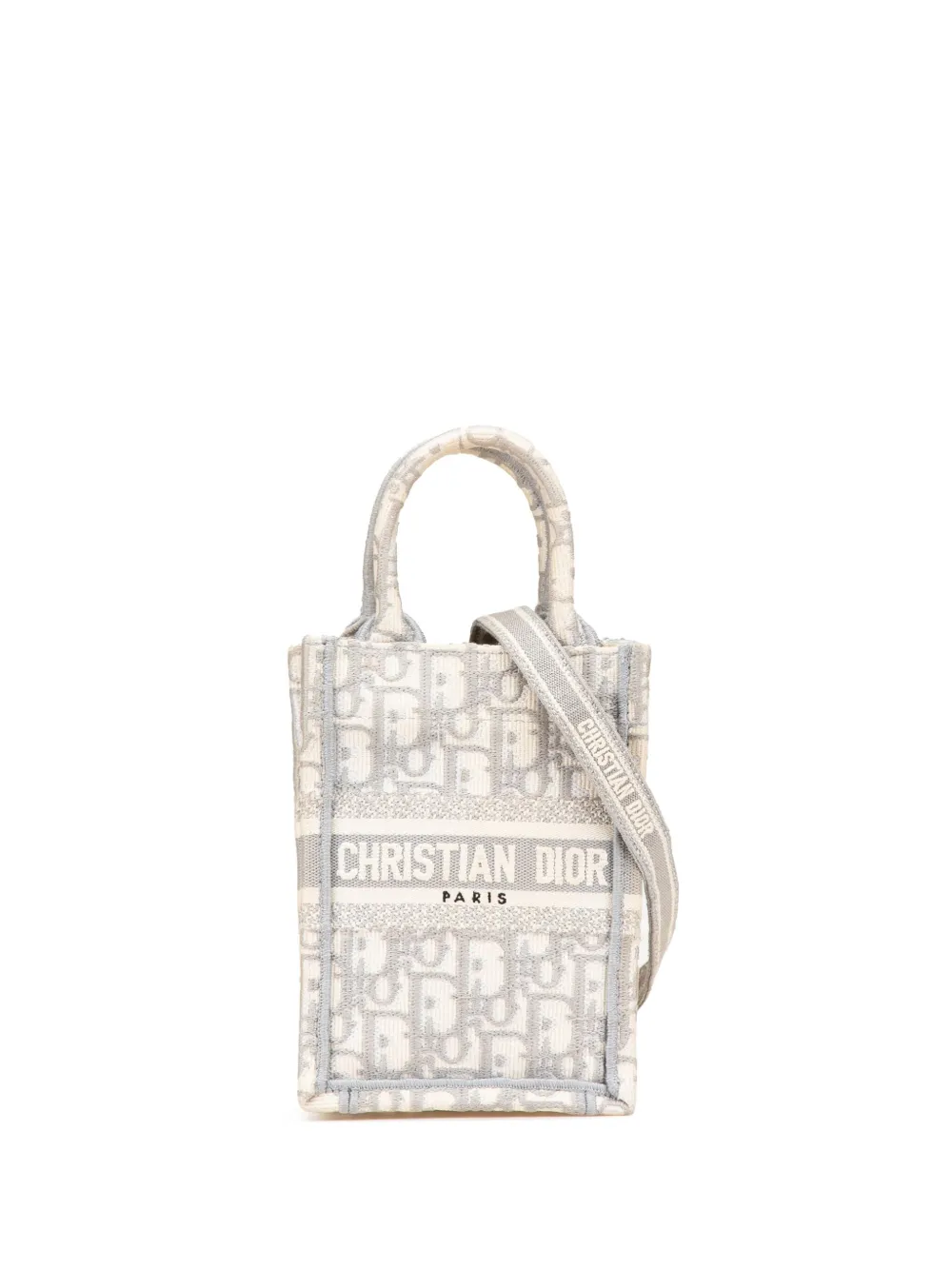 Christian Dior Pre-Owned bolsa satchel Oblique Vertical Book Tote mini de lona 2023 | gris | Image 1
