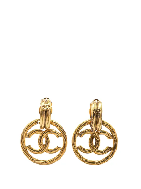 CHANEL Pre-Owned boucles d'oreilles pendantes en plaqué or à fermoir clip (1993)