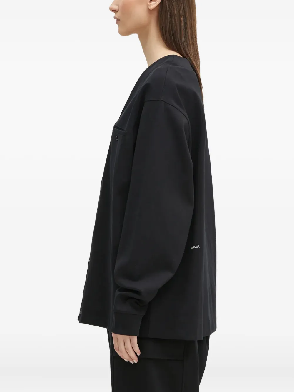 Pangaia DNA shirtjack met V-hals BLACK