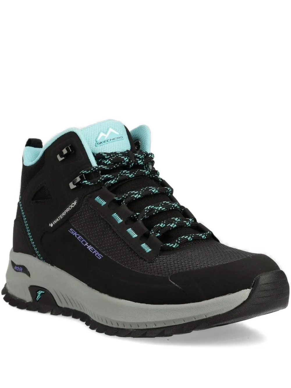 Skechers waterproof lace-up ankle boots Black