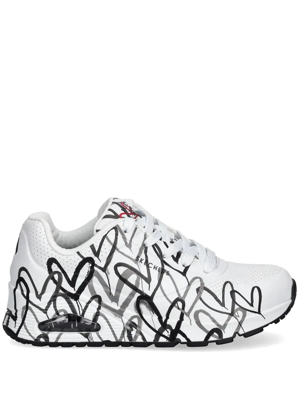 Skechers heart-print lace-up sneakers | White | Image 1