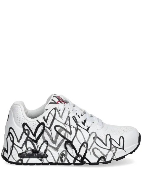 Skechers heart-print lace-up sneakers