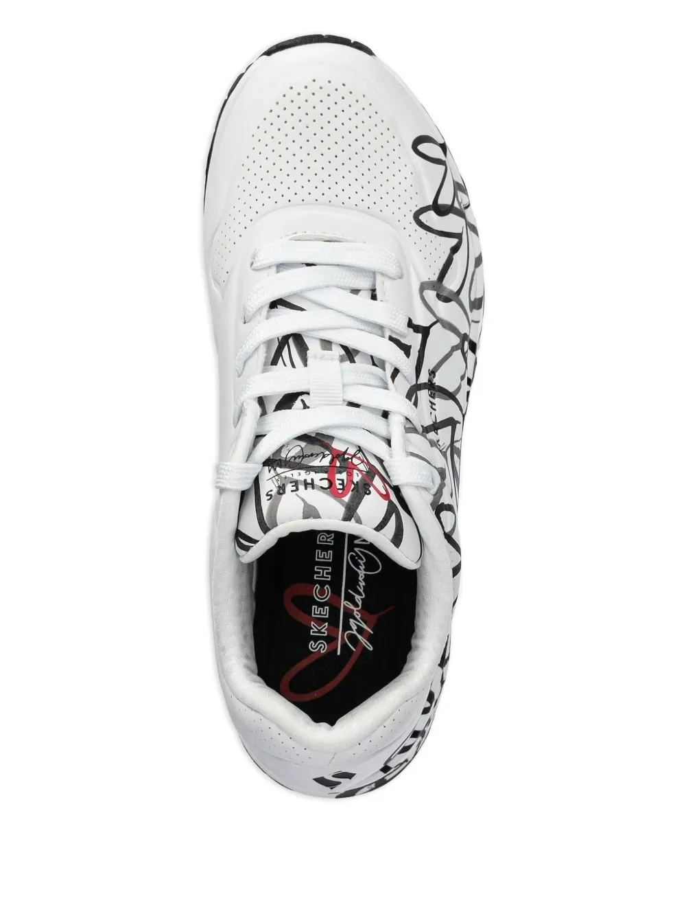Skechers May sneakers met hartprint Wit