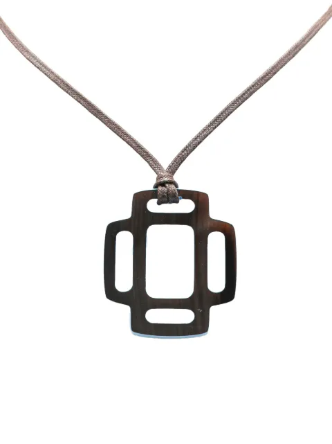Hermès Pre-Owned 20th Century Rhythm Buffalo Horn Pendant Necklace costume necklace