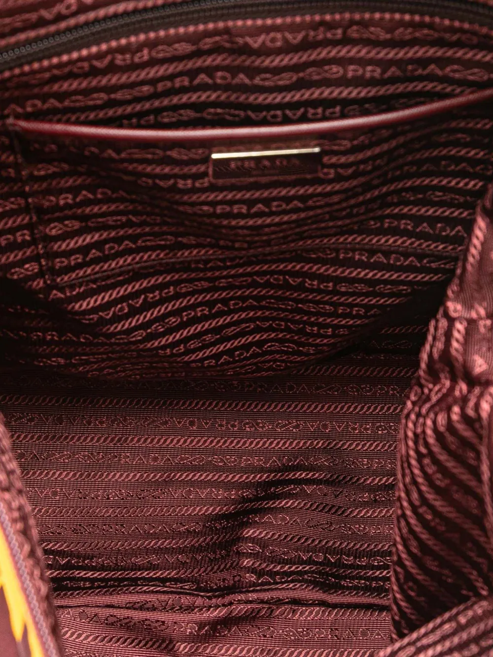 Pre-owned Prada 2013-2024 Tessuto Stampato Tote Satchel In Yellow