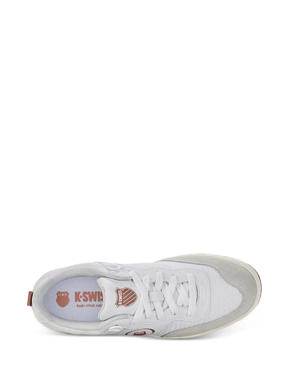 K-swiss Mesh-panel Leather Lace-up Sneakers In White