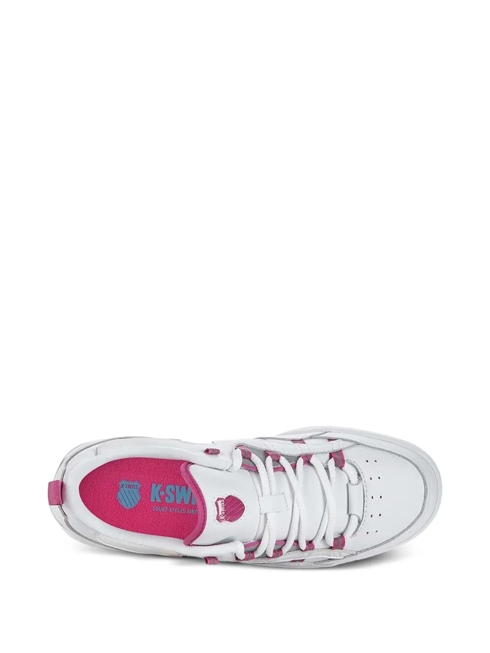 K-swiss Striped Leather Sneakers In White