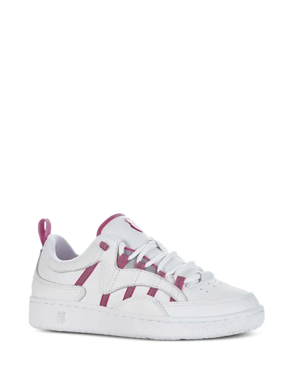 K-swiss Striped Leather Sneakers In White