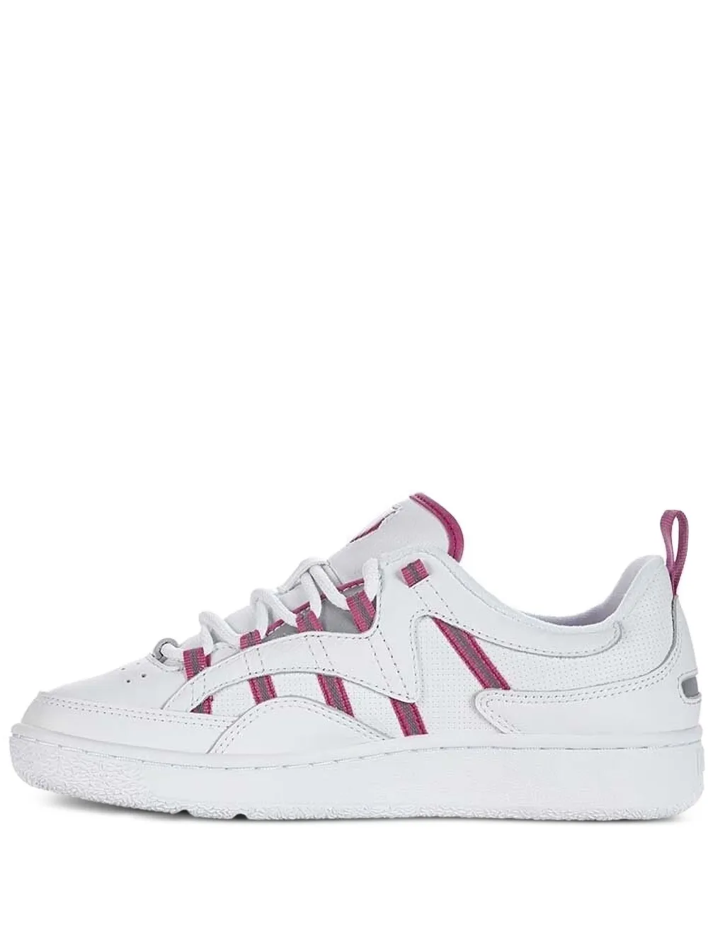 K-swiss Striped Leather Sneakers In White