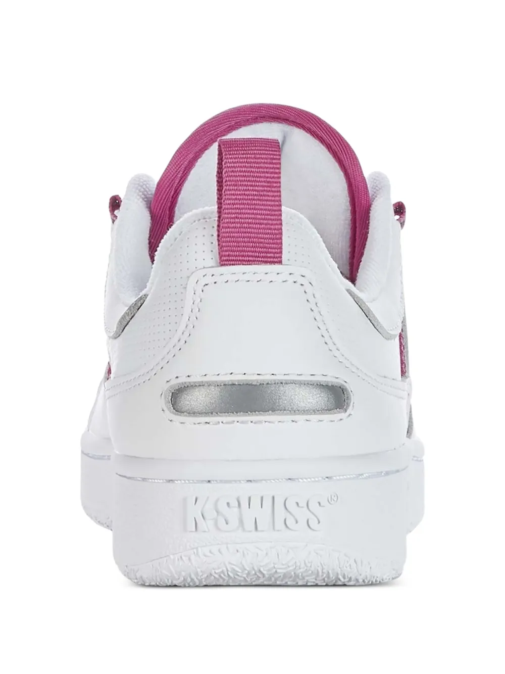 K-swiss Striped Leather Sneakers In White