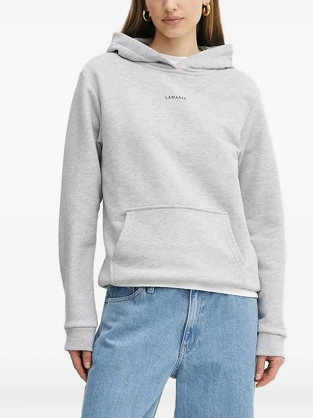 La Mania Logo-print Hoodie In Gray