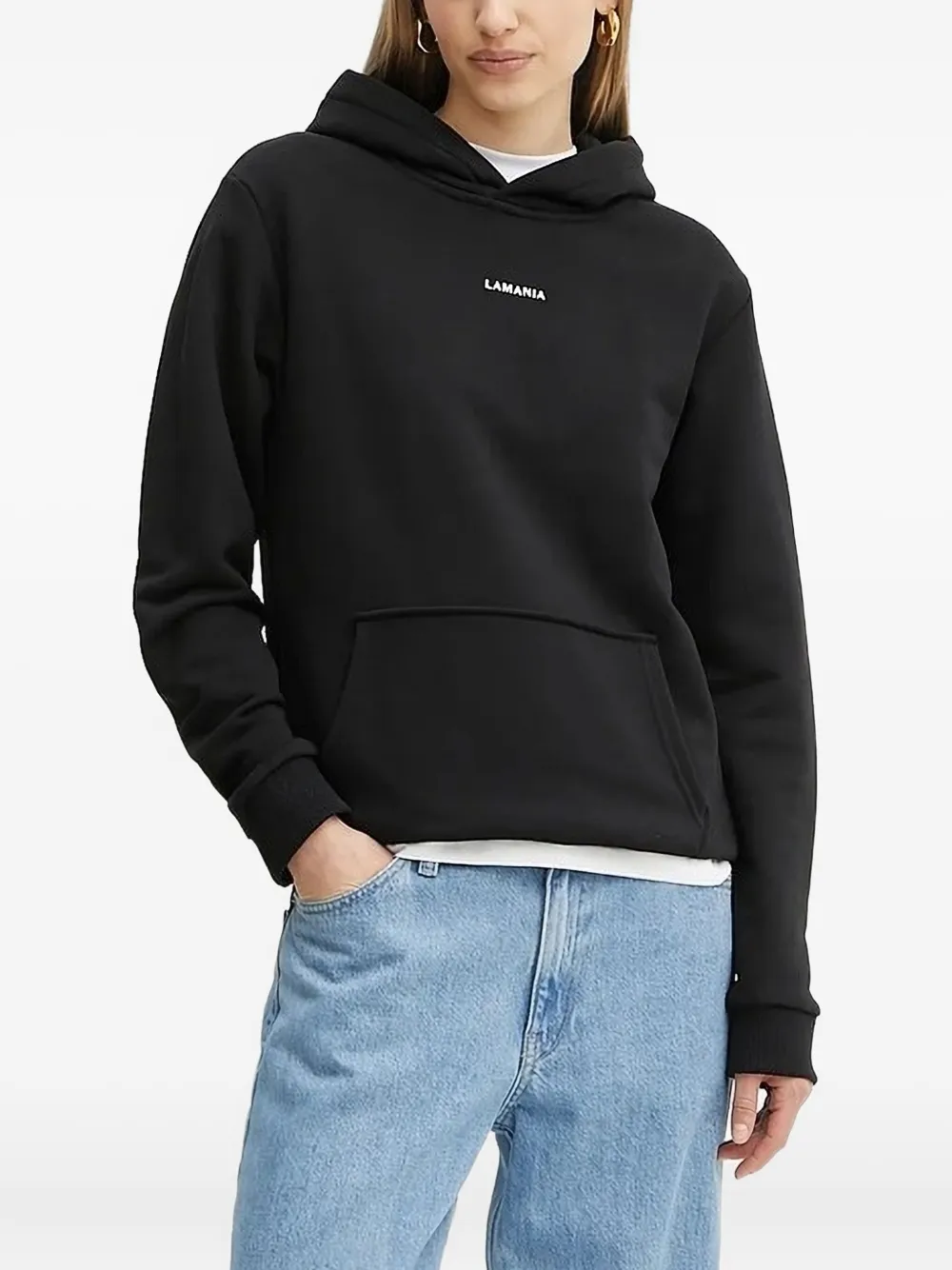 La Mania Logo-embroidered Hoodie In Black