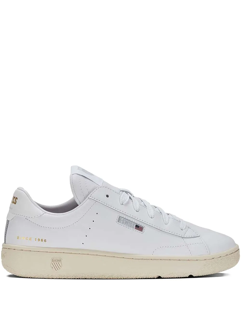 K-Swiss leather court-style sneakers Wit