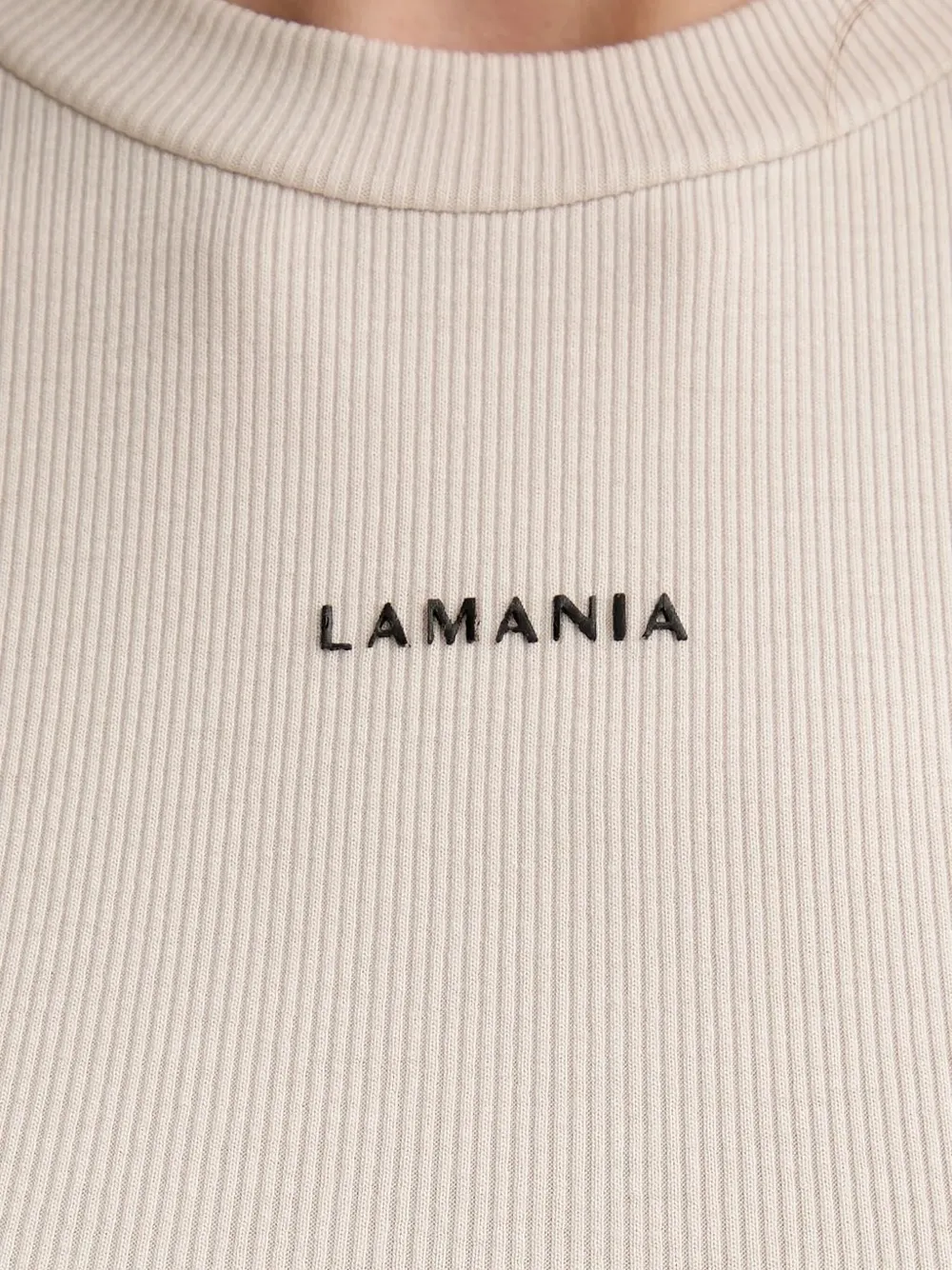 La Mania ribbed drawstring mini dress Beige