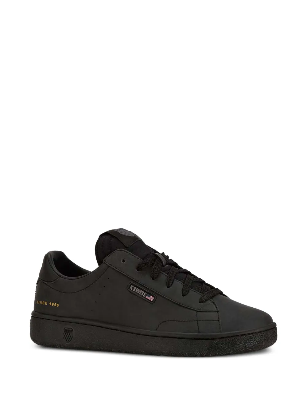 K-Swiss lace-up leather sneakers Zwart