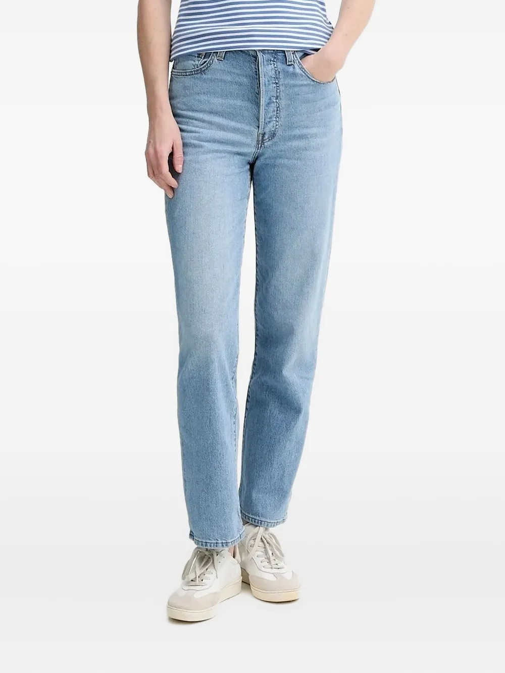 Levi's High-waisted Straight Jeans In Blue