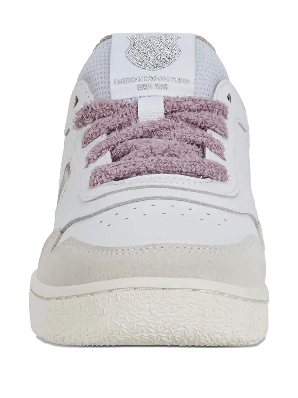 K-swiss Lace-up Suede-panelled Sneakers In White