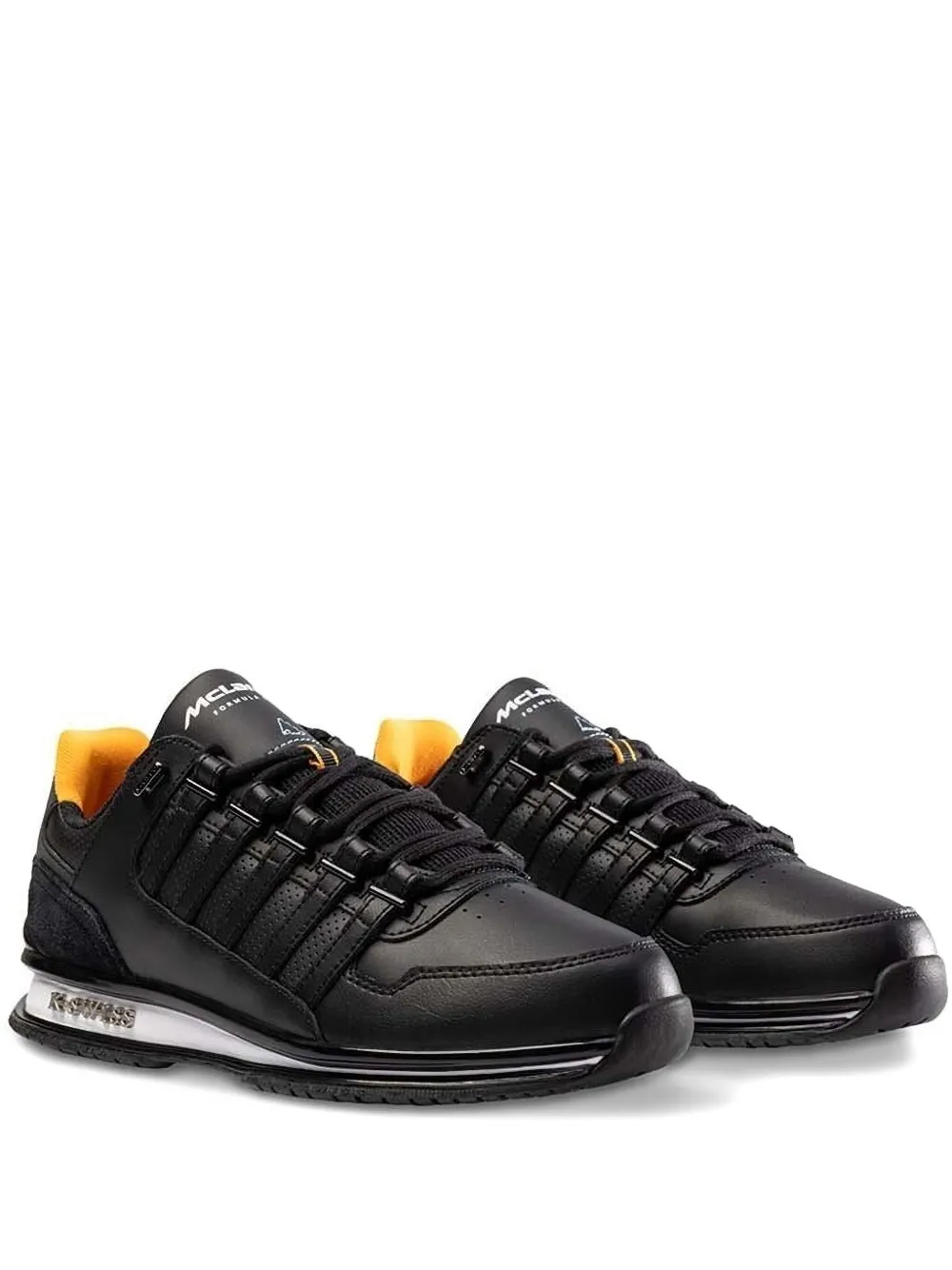 K-Swiss lace-up leather sneakers Black