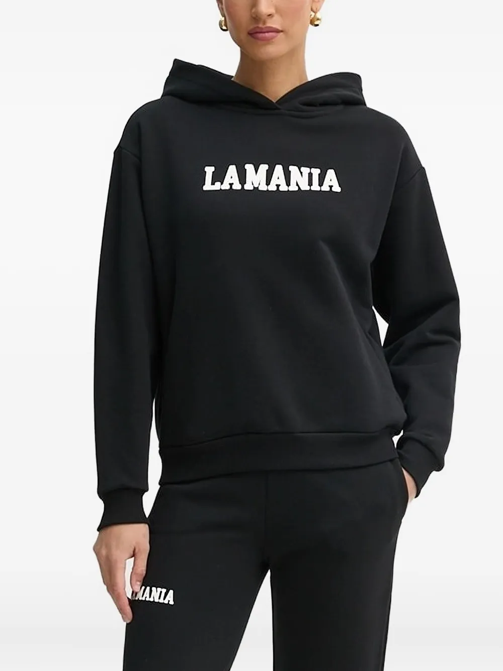 La Mania logo-print hoodie - ブラック La Mania logo-print hoodie - ブラック