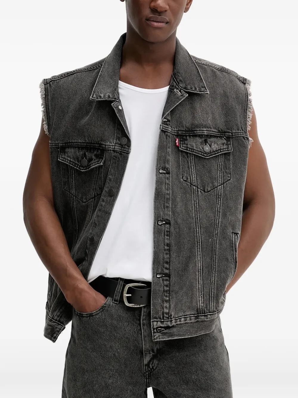 Levi's frayed-edge denim vest