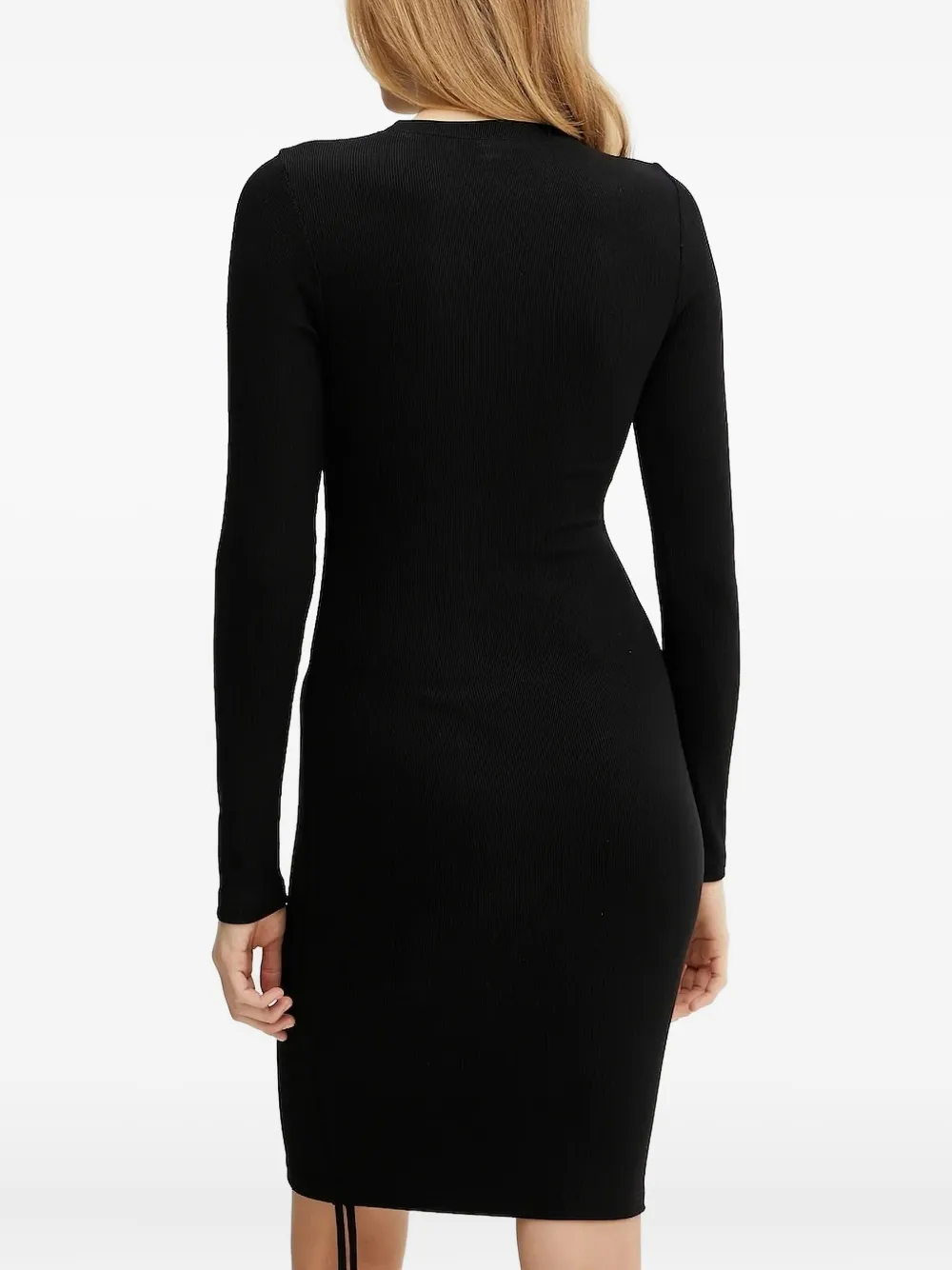 La Mania Sukienka Faith ribbed-drawstring mni dress Zwart