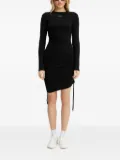 La Mania Sukienka Faith ribbed-drawstring mni dress - Black