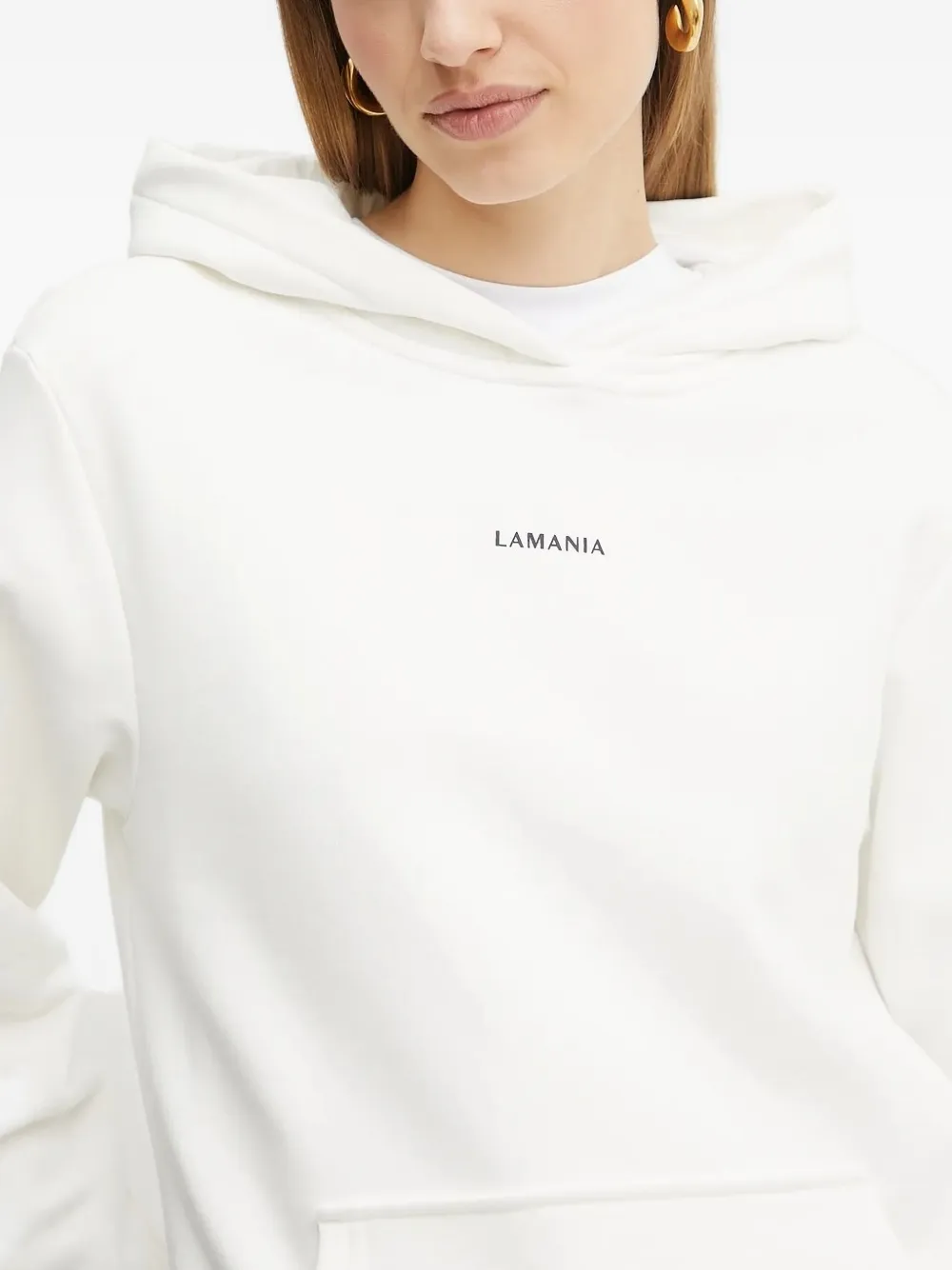 La Mania Hoodie met logodetail Beige