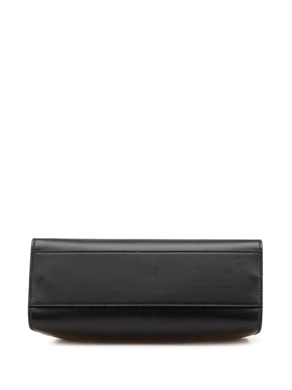 Pre-owned Gucci 2000-2015 Small Leather Bamboo Nymphaea Satchel In Black