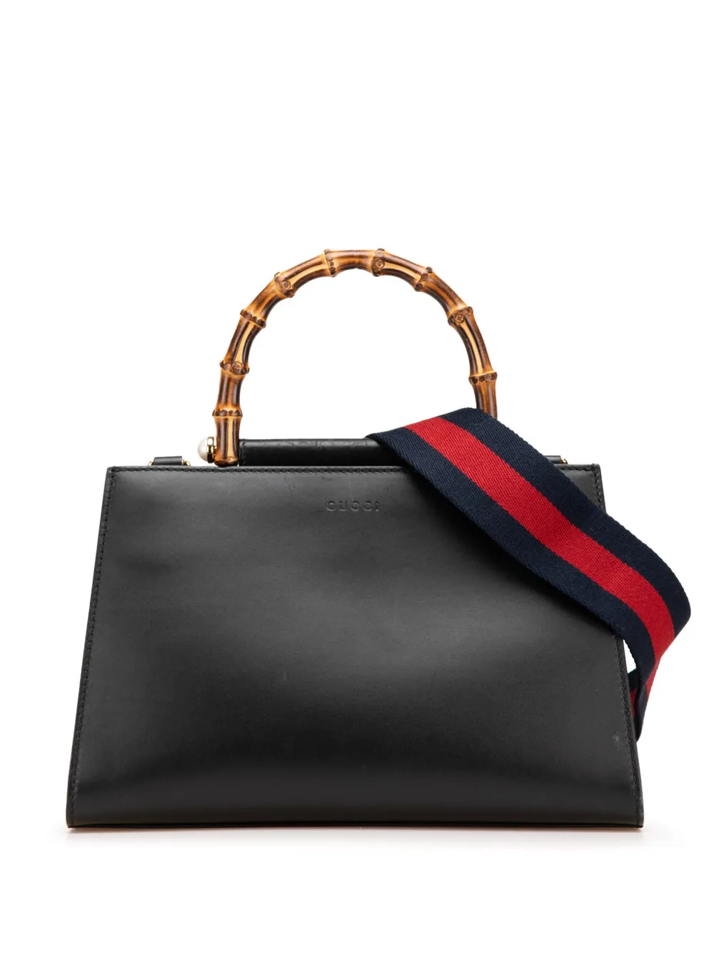 Gucci Pre-Owned 2000-2015 スモール レザー バンブー ニムフェア サッチェルバッグ - ブラック Gucci Pre-Owned 2000-2015 スモール レザー バンブー ニムフェア サッチェルバッグ - ブラック
