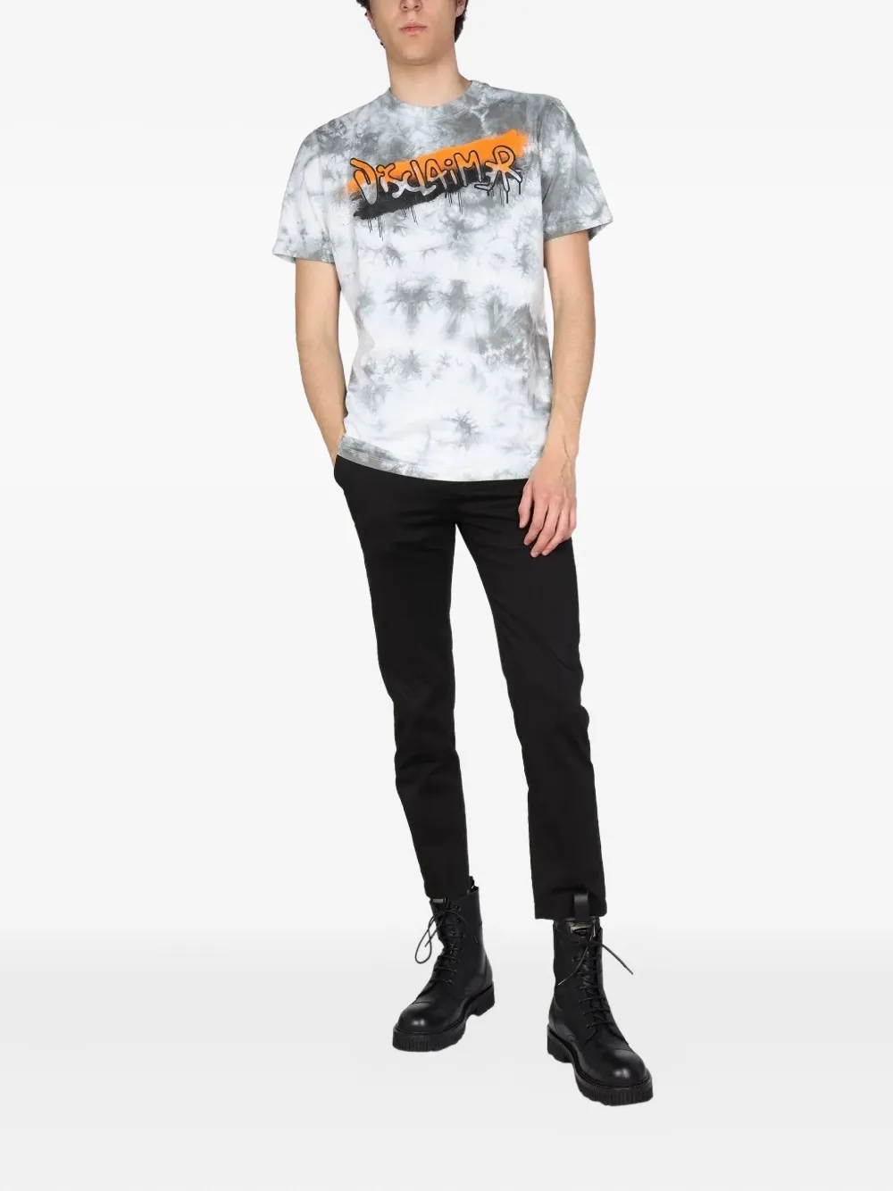 DISCLAIMER tie-dye print T-shirt - Grijs