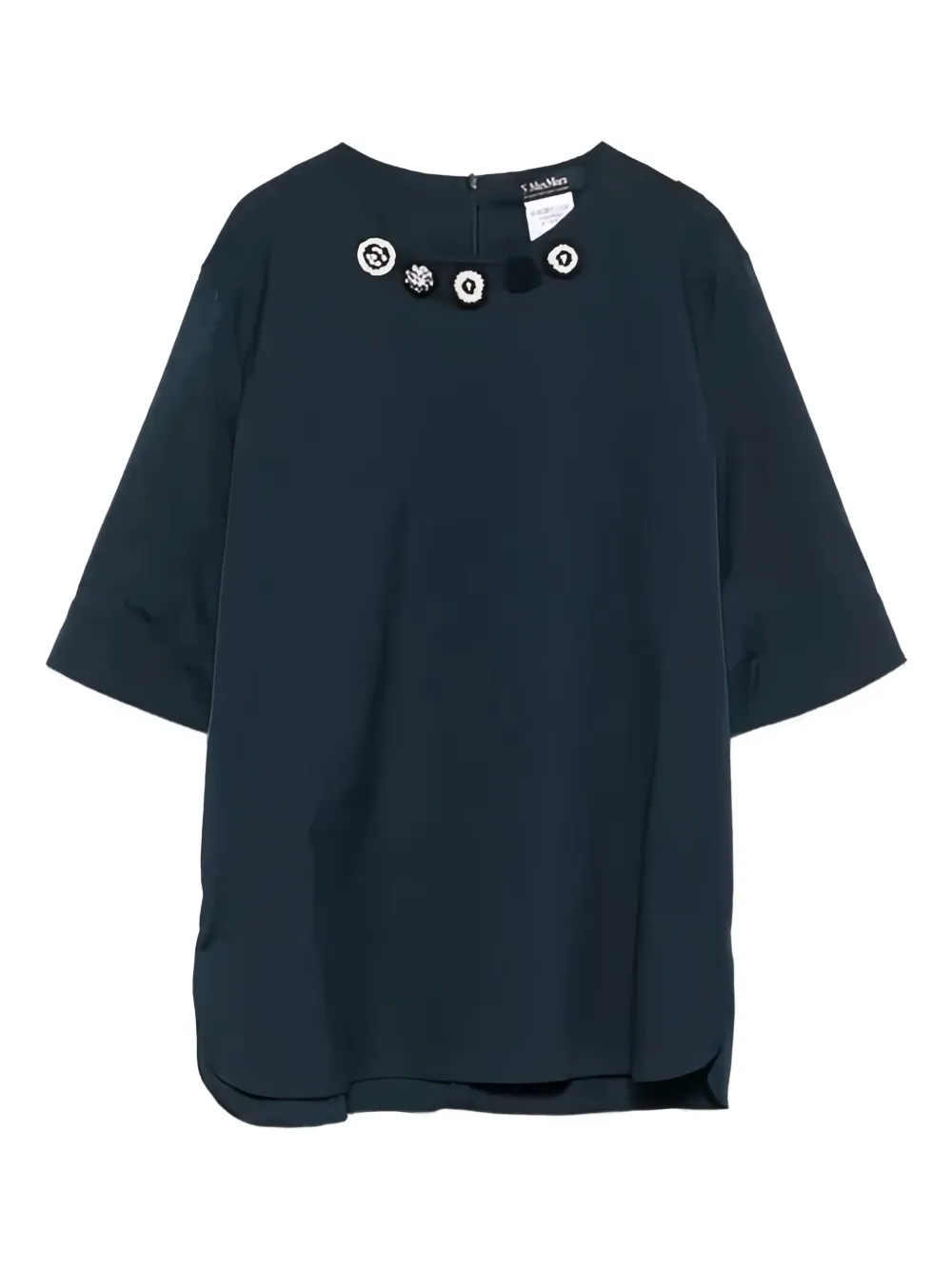'S Max Mara embellished-neckline T-shirt Blauw